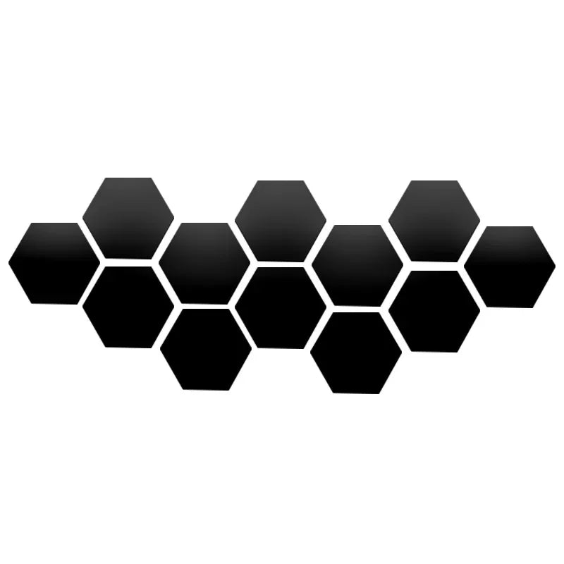 6/12pcs 3D Hexagon Mirror Wall Sticker Rose Gold DIY TV Background Living Room