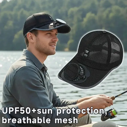 Breathable Sunhat with Solar Fan Sun Block Baseball Hat with Solar Fan USB Charging Fan Outdoor Sunhats Sunscreen Sunshade Hats