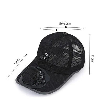 Breathable Sunhat with Solar Fan Sun Block Baseball Hat with Solar Fan USB Charging Fan Outdoor Sunhats Sunscreen Sunshade Hats