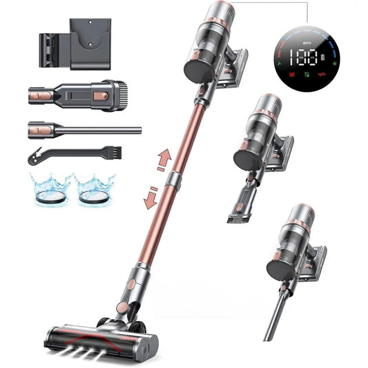 Cordless Stick Vacuum Cleaner 45KPa Powerful Suction LED Touch Display 60-Minute Runtime Lightweight
