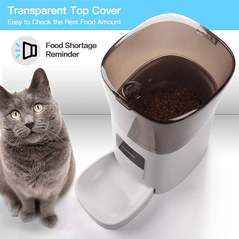 6L Smart Automatic Pet Feeder - WiFi Enabled Food Dispenser with App Control & Timed Portion Control for Cats and Small Dogs