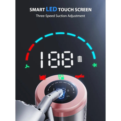 Cordless Stick Vacuum Cleaner 45KPa Powerful Suction LED Touch Display 60-Minute Runtime Lightweight