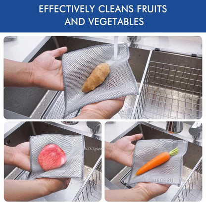 10-50PCS Magic Dishcloth Silver Wire Cleaning Kitchen Cloth Thickened Microfiber Wash Towel Built-in Sponge Steel Wire Ball Rag